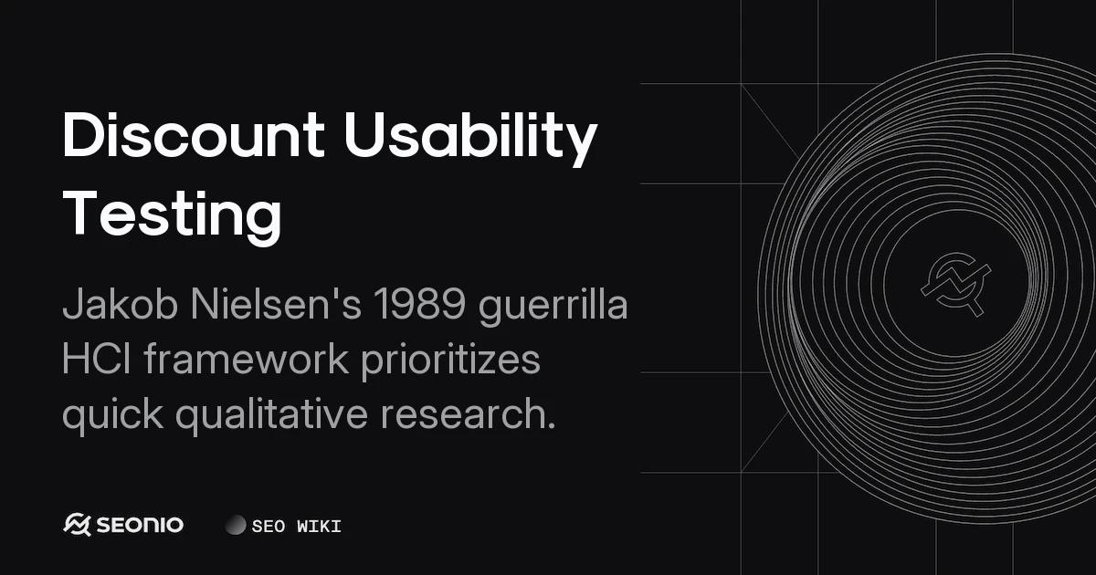 Discount Usability Testing: Methods and Framework